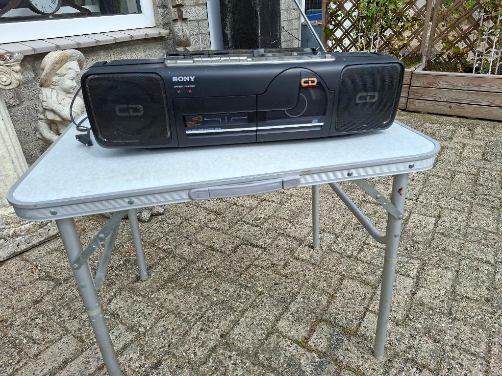 vintage radio sony cfd54 draagbaar met cd en cassettedeck, Ophalen of Verzenden, Gebruikt