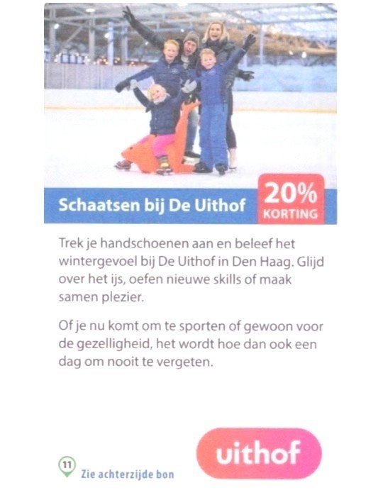 Schaatsen bij De Uithof 20% kortingscode, Tickets en Kaartjes, Drie personen of meer, Kortingsbon, Overige typen