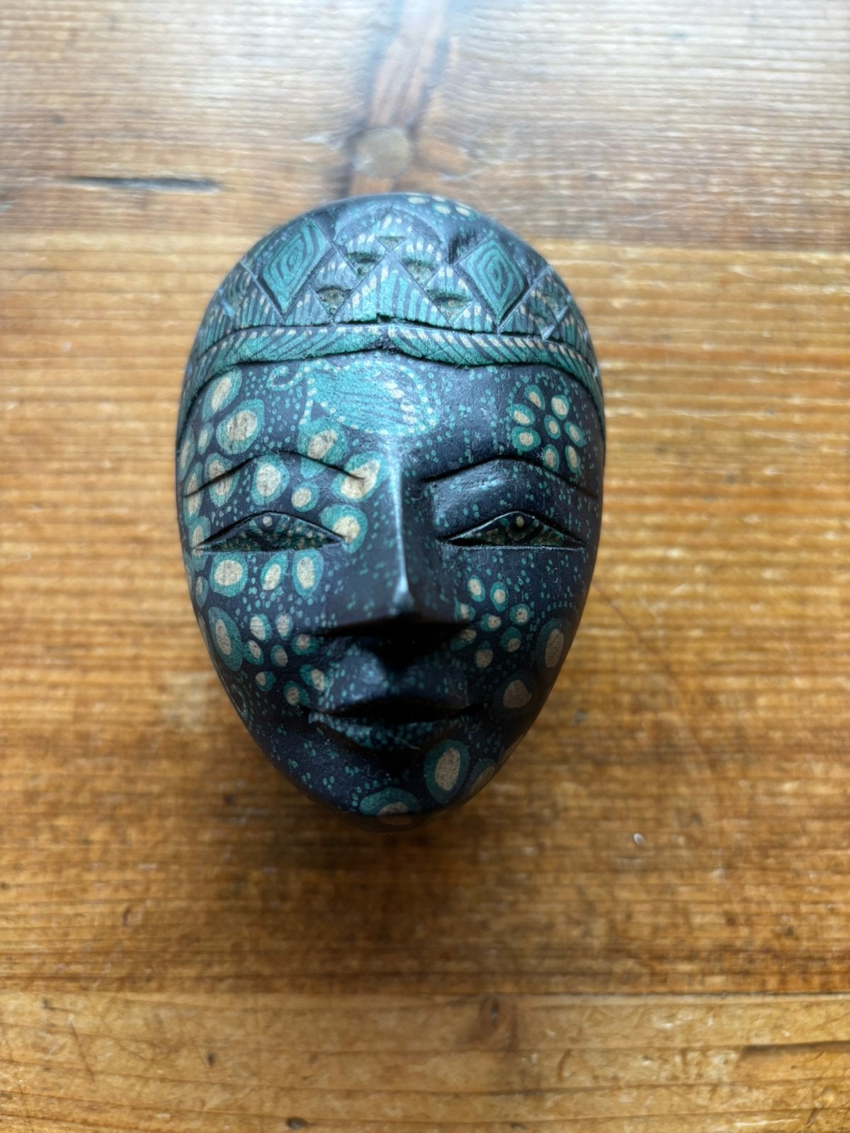Indonesisch opbergdoosje - trinketbox in vorm van gezicht, Ophalen of Verzenden, Zo goed als nieuw