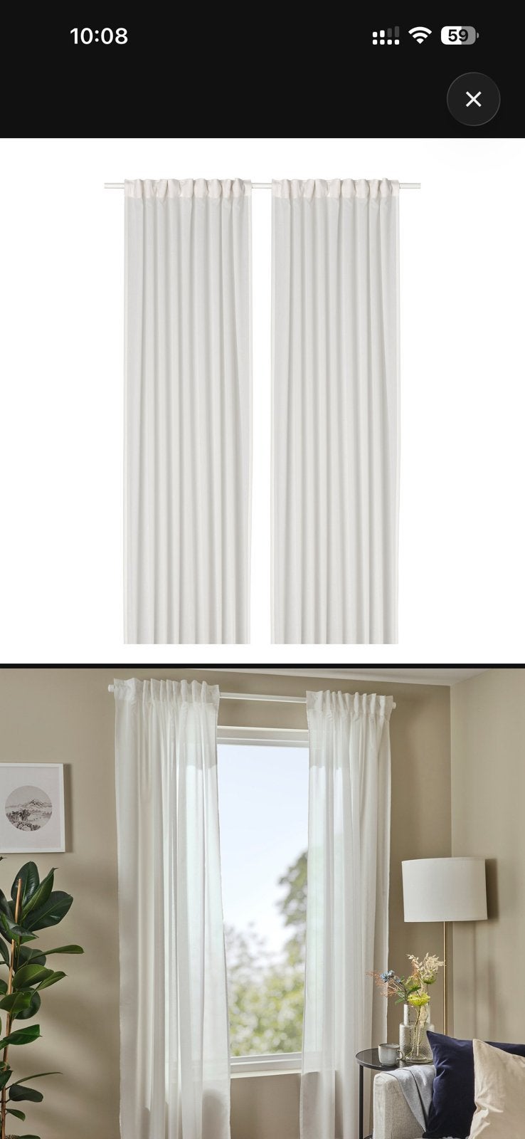 IKEA ROSENROBINIA Gordijnen 145x300 cm (4 stuks), Verduisterend, Wit, Nieuw, Ophalen of Verzenden