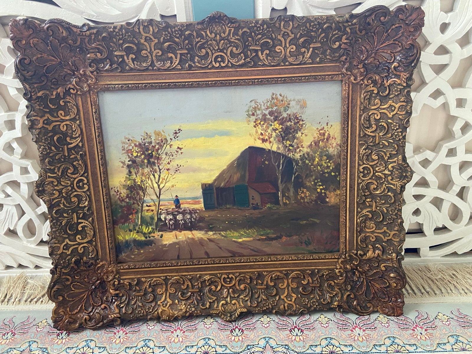 Oud Hollands Landschap met Boerderij en Schapen, Ophalen, Doek, Oud hollands, Landschap