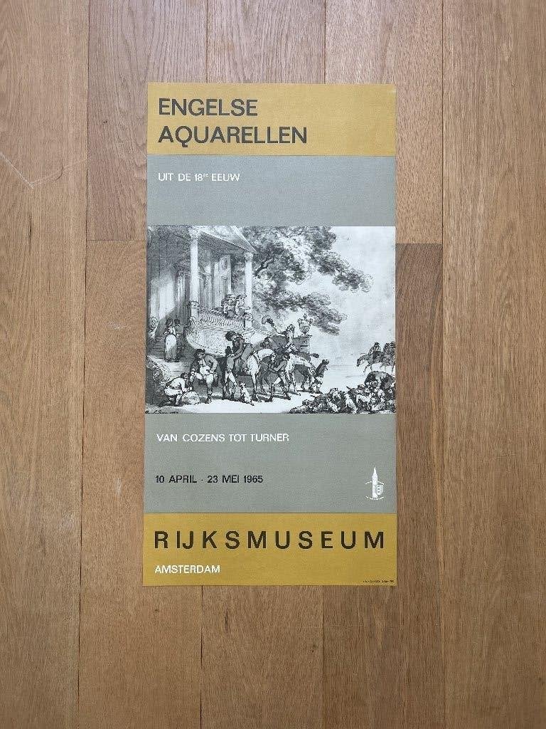 Vintage 1965 Rijksmuseum Poster - From Cozens to Turner", Ophalen of Verzenden