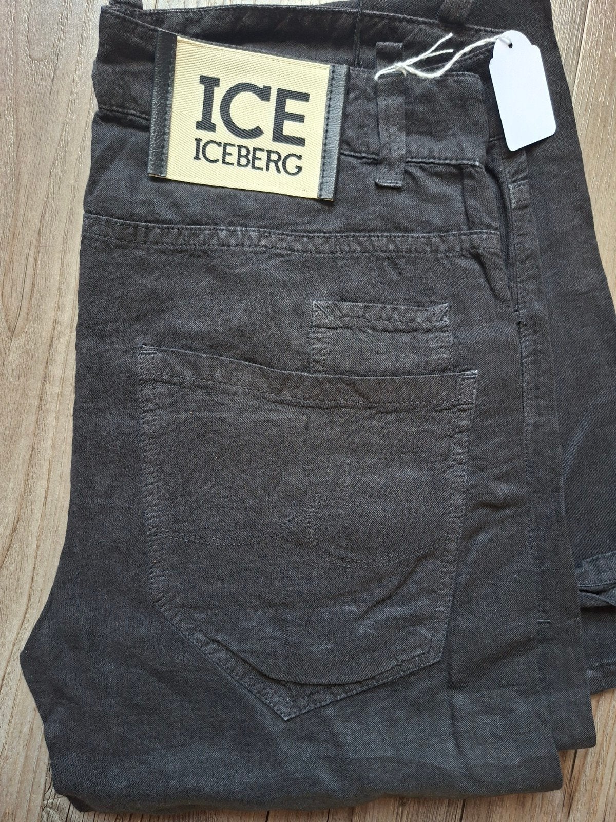 ICEBERG linnen broek maat W30, Zwart, Nieuw, Ophalen of Verzenden, Maat 46 (S) of kleiner