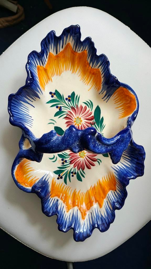 grote handbeschilderde Quimper schaal - Helemaal gaaf., Antiek en Kunst, Ophalen of Verzenden