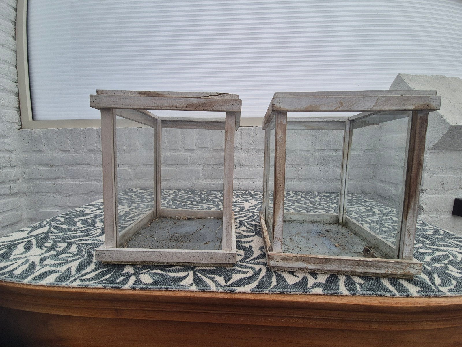 2 buiten kweekbakken van hout en glas, Ophalen of Verzenden, Gebruikt, Kweekbak