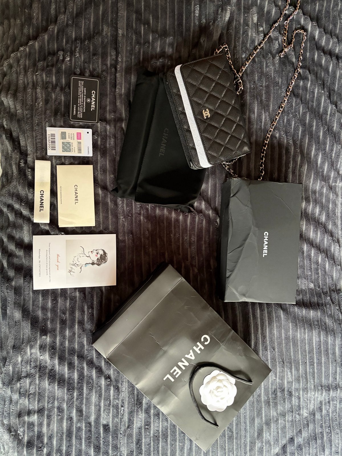 Chanel WOC Zwart Caviar Leer met Zilveren Hardware, Ophalen, Zo goed als nieuw, Zwart, Schoudertasje