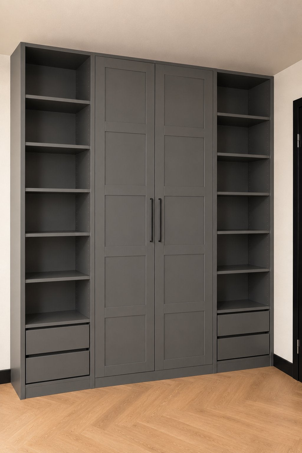 Antraciete PAX kast - 236x200x60, Huis en Inrichting, Ophalen, Met plank(en), Gebruikt, 200 cm of meer