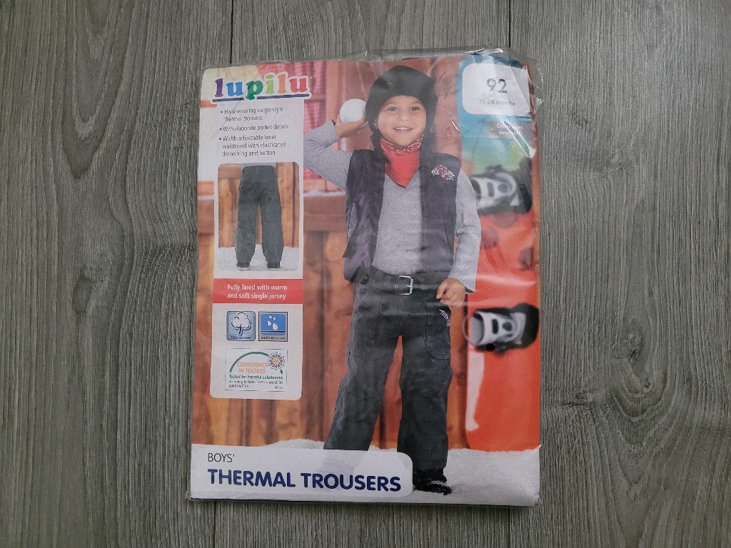 LUPILU antraciet thermo broek maat 92 *nieuw* ~ MP3052, Kinderen en Baby's, Kinderkleding | Maat 92, Broek, Nieuw, Ophalen of Verzenden
