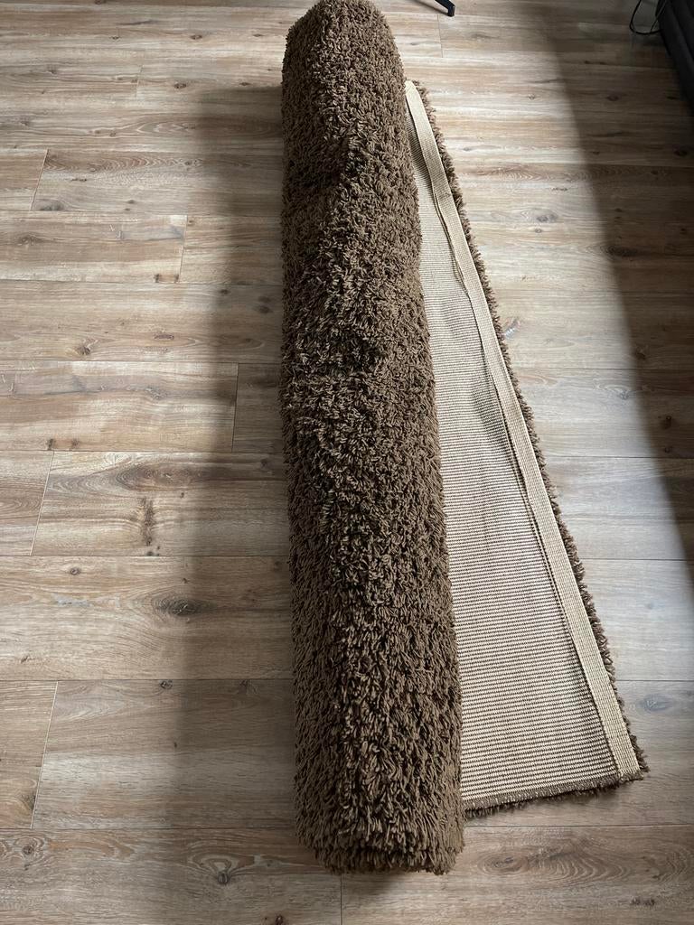 Bruin hoogpolig vloerkleed 290x200 cm, Ophalen, Gebruikt, Bruin, 200 cm of meer