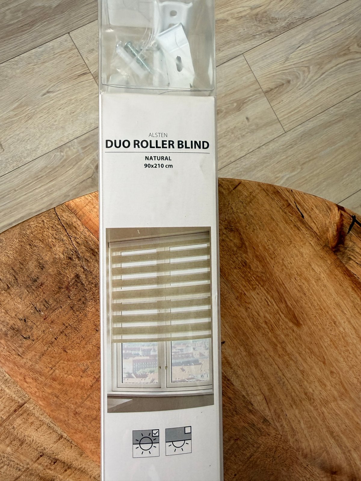 Duo Rolgordijnen Natuurlijk 90x210 cm, Huis en Inrichting, Duo rolgordijn, Beige, Nieuw, Ophalen of Verzenden