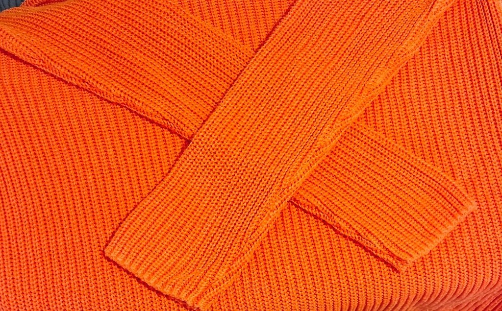 FREE/QUENT 🍂rib gebreide katoenen trui mt S, Freequent, Verzenden, Oranje, Zo goed als nieuw