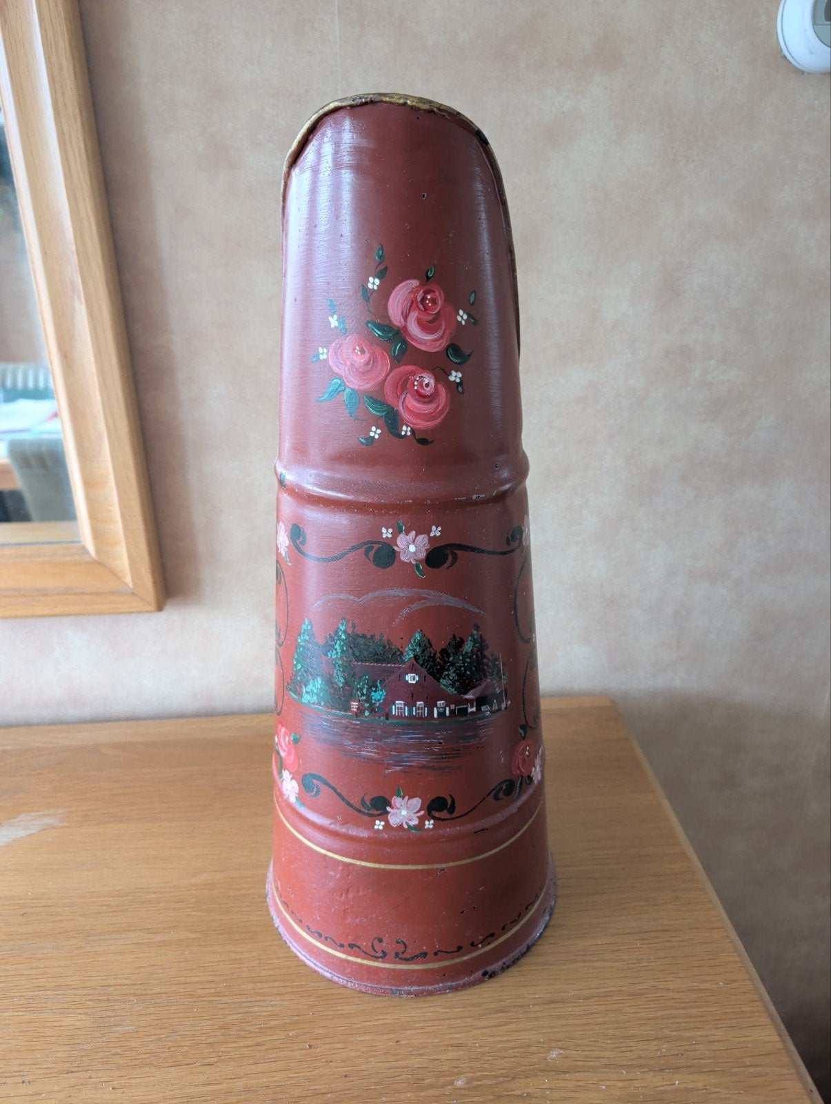 Antieke Kolenemmer, Decoratief Beschilderd - Paraplu Houder, Ophalen
