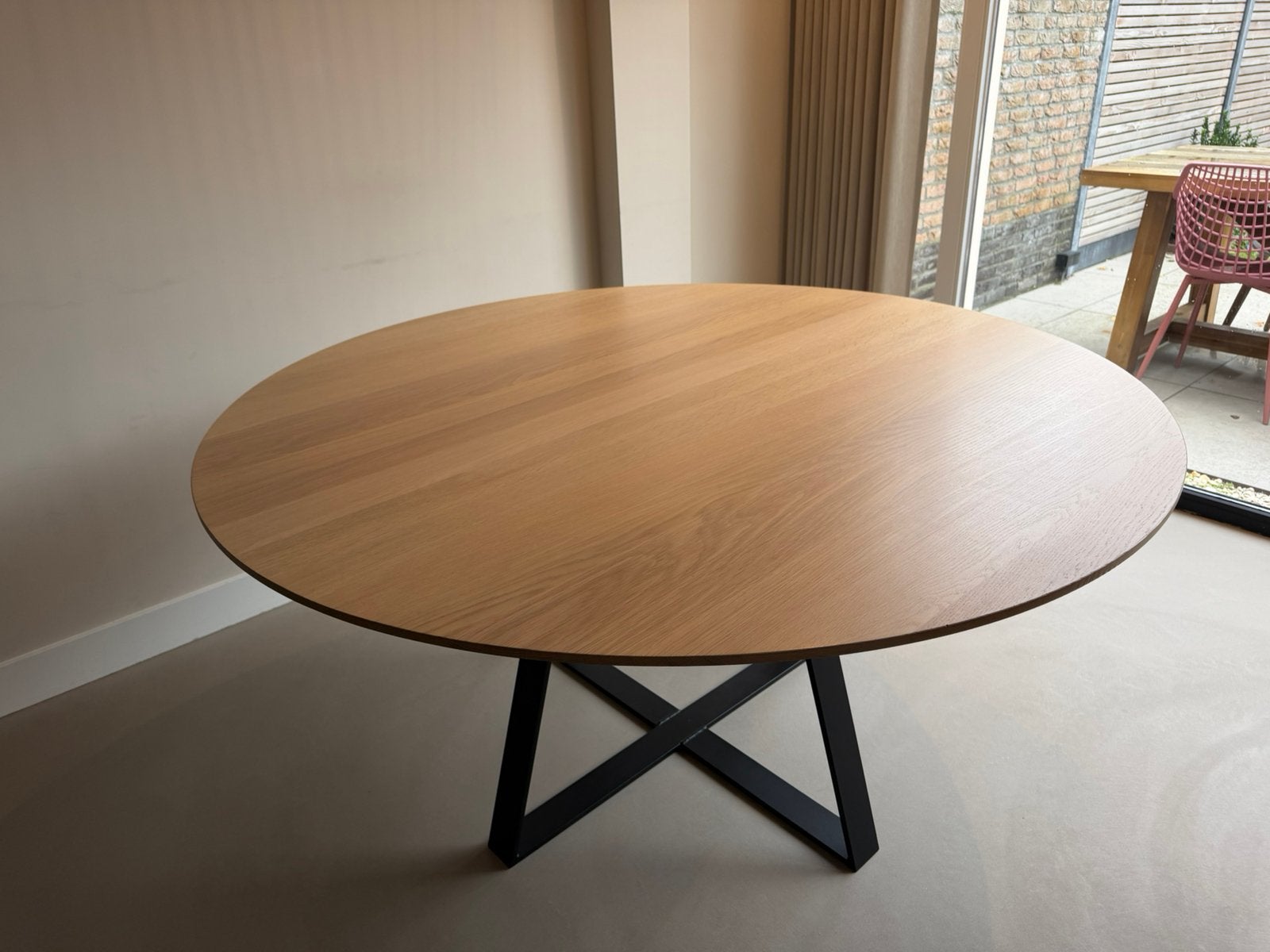 Ronde eikenhouten eettafel - Table du sud, Ophalen, Gebruikt, Vijf personen of meer, 100 tot 150 cm