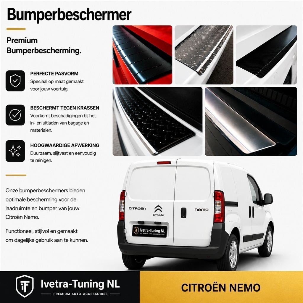Citroën Nemo bumperbeschermer | RVS / Aluminium / Carbon, Verzenden, Ivetra-Tuning NL, Info@ivetra-tuning.nl | www.ivetra-tuning.nl