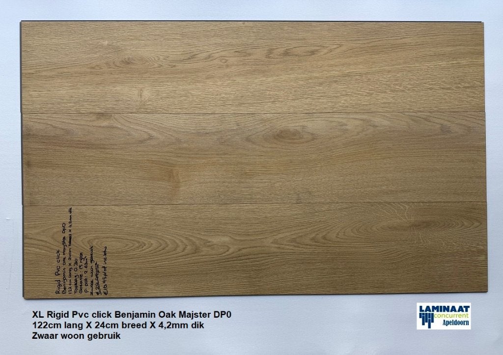 Pvc click Benjamin Oak Majster XL Plank - zwaar woon gebruik, Bruin, 75 m² of meer, Nieuw, XL 24cm breede plank Pvc click natuur eiken
