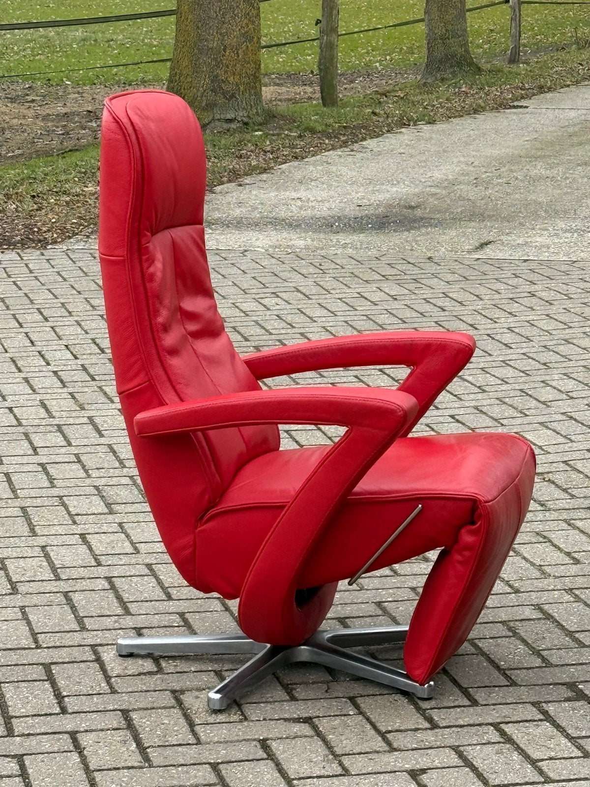 Luxe relaxfauteuil Twice, ., 75 tot 100 cm, Zo goed als nieuw, Leer