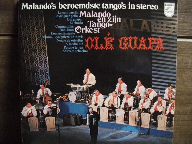 Malando en Zijn Tango-Orkest "Ole Guapa" LP, Cd's en Dvd's, Vinyl | Latin en Salsa, LP, Gebruikt, Ophalen of Verzenden, 12 inch