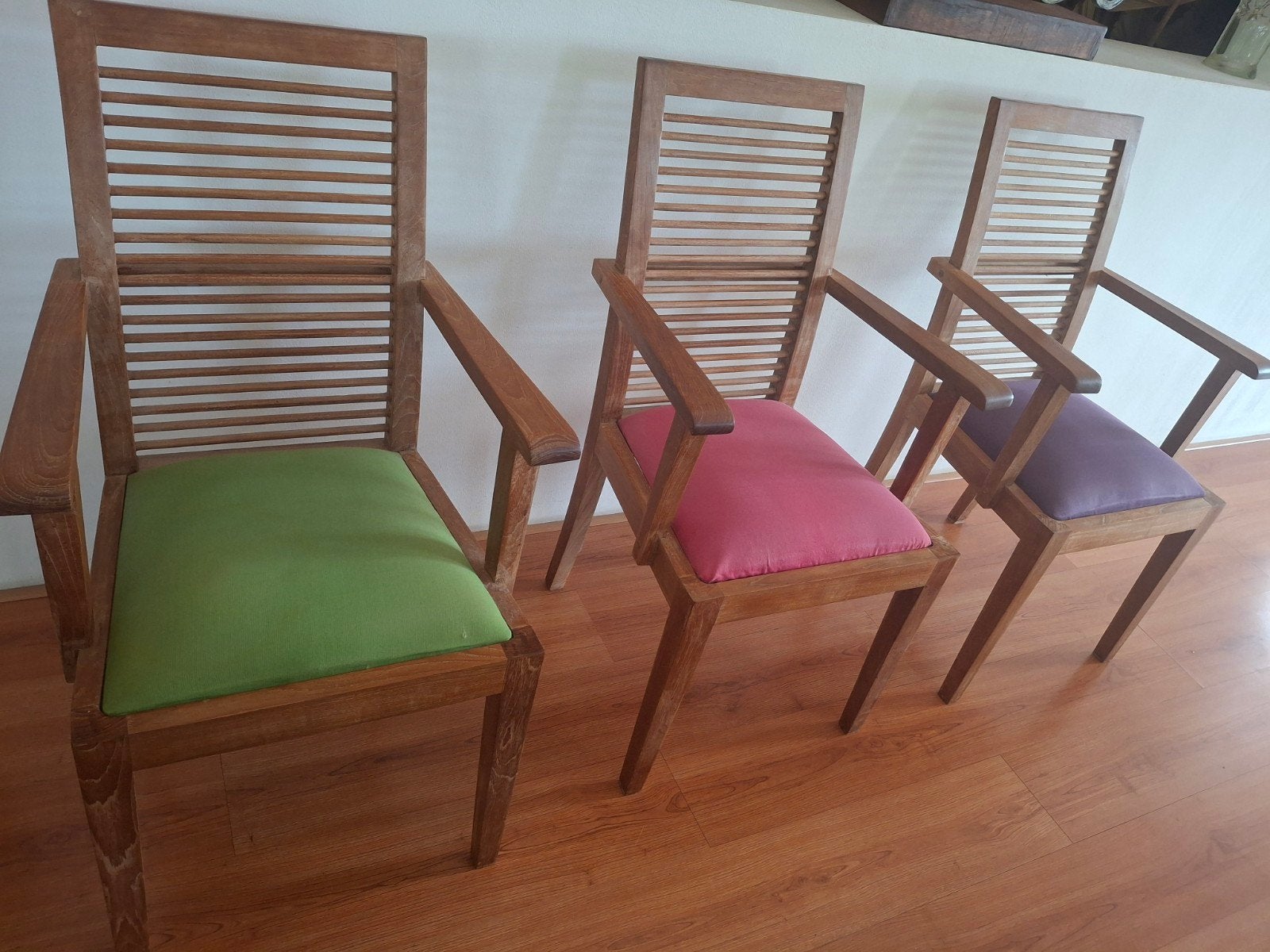6 Teakhouten Stoelen uit Indonesië  NU 300,- voor 6, Huis en Inrichting, Ophalen, Hout, Gebruikt, Overige kleuren