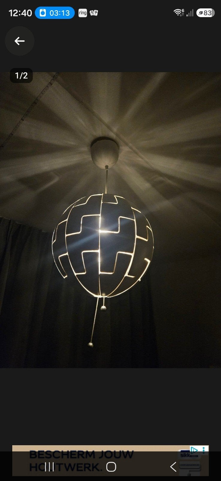 ikea ps2014 hanglamp, Ophalen