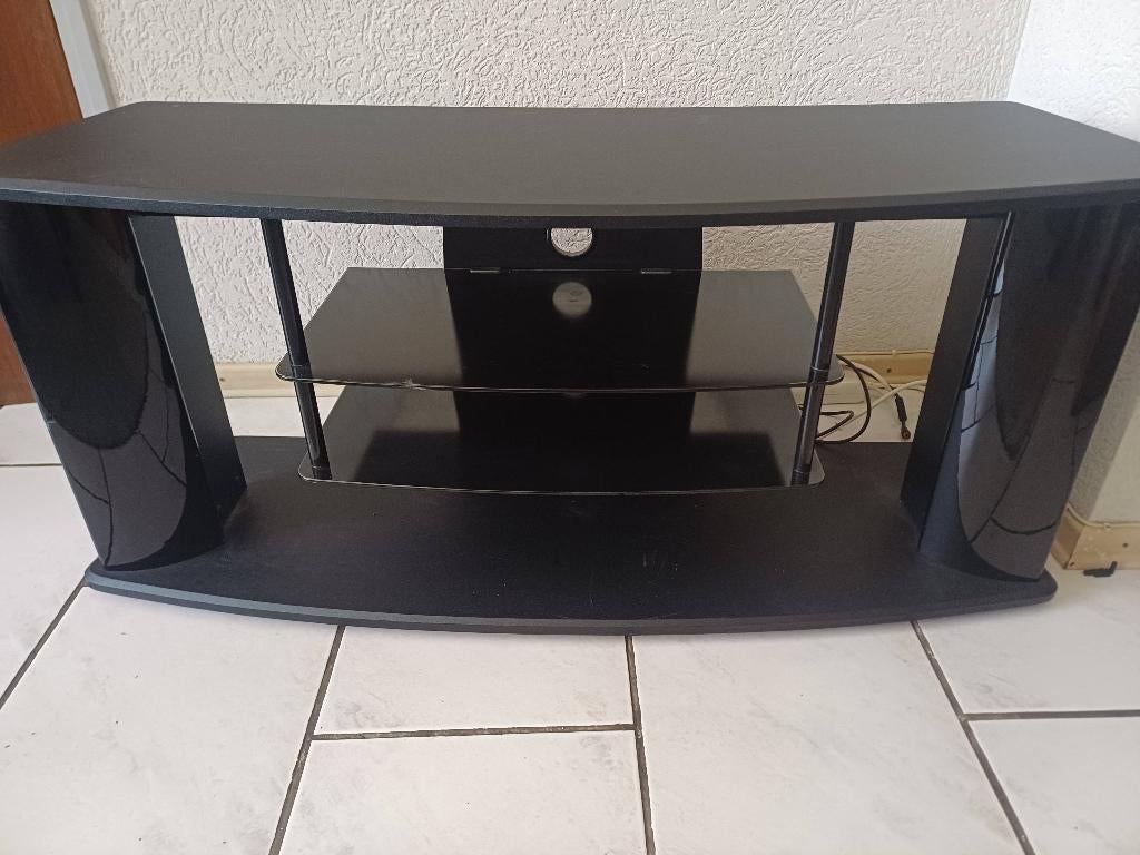 Zwart televisie/ stereo meubel, Ophalen, Zo goed als nieuw, 25 tot 50 cm, Minder dan 100 cm
