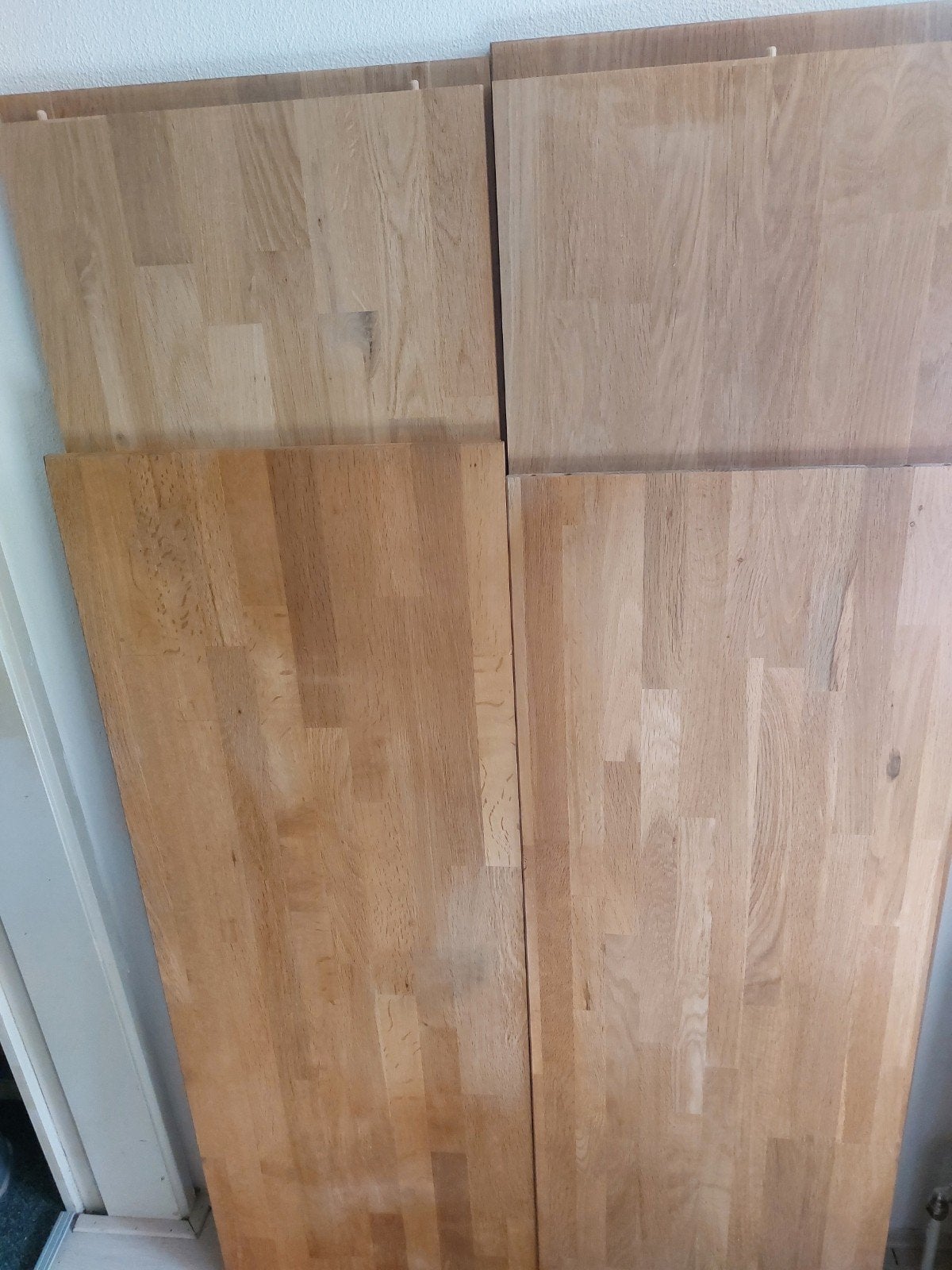 6 eikenhouten meubel panelen, Doe-het-zelf en Verbouw, Hout en Planken, Ophalen, Gebruikt, Minder dan 25 mm, Eiken