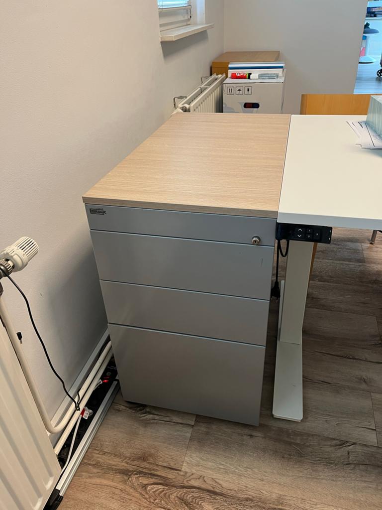 Ladeblok met 3 laden - Grijs/Houtkleur, Ophalen of Verzenden, Zo goed als nieuw, Minder dan 50 cm, Minder dan 100 cm