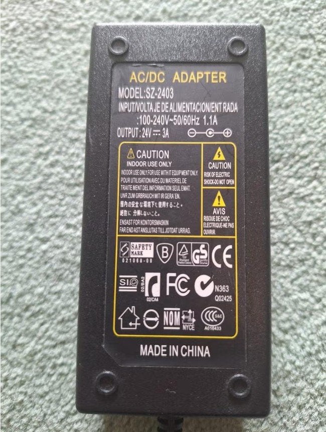 24V Voeding ACDC Adapter SZ-2403 - 3A, Computers en Software, Laptop-opladers, Nieuw, Ophalen of Verzenden