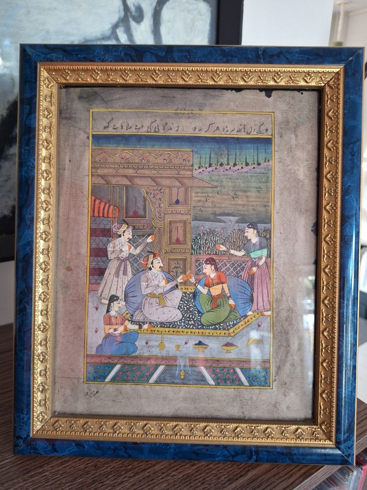 Miniatuur schilderij uit India, ingelijst, Antiek en Kunst, Ophalen of Verzenden