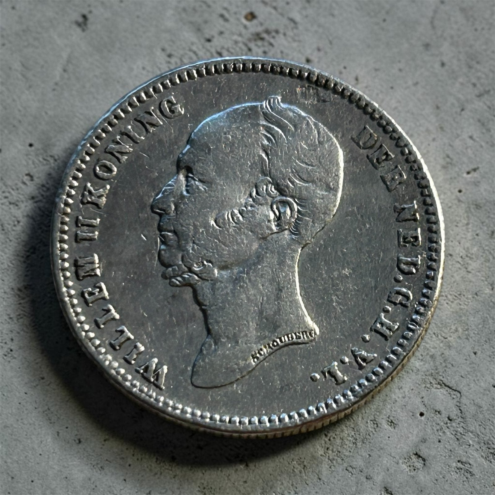 Zilveren kwartje 25 cent 1848 Willem II, Postzegels en Munten, Zilver, 25 cent, Ophalen of Verzenden, Losse munt