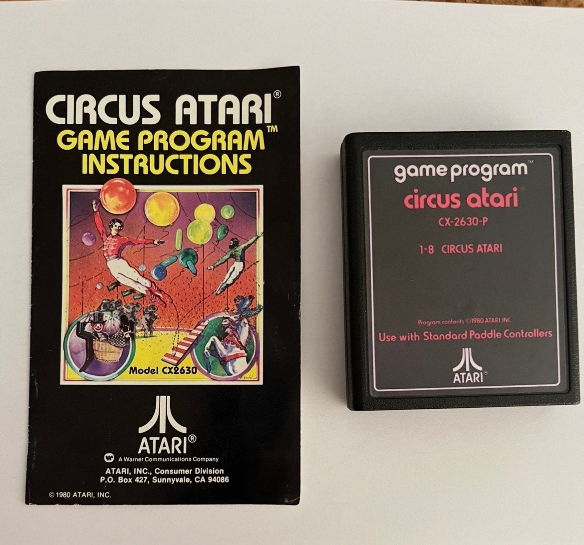 Circus Atari Game Program Instructions + Cartridge, Gebruikt, Overige genres, 2 spelers, Ophalen of Verzenden