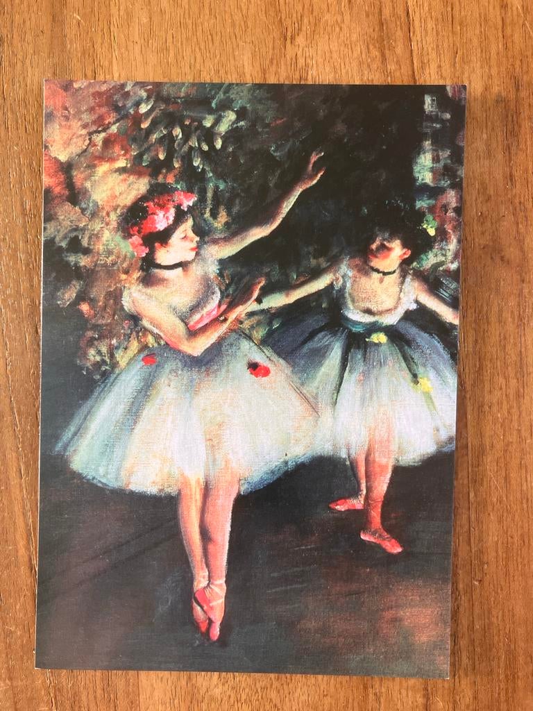 Edgar Degas - Twee Danseressen op een Podium (detail), Ophalen of Verzenden, 1980 tot heden, Ongelopen, Sport en Spel