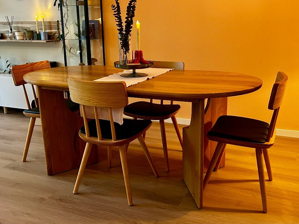 MADE eiken eetkamerstoelen Kitson set van 4, Ophalen, Gebruikt, Hout, Vier