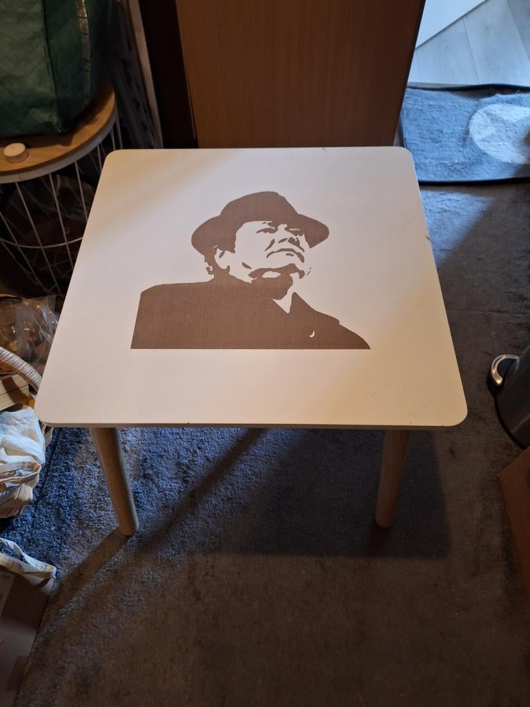 bijzettafeltje andre hazes, Huis en Inrichting, Minder dan 55 cm, Gebruikt, Vierkant, Hout