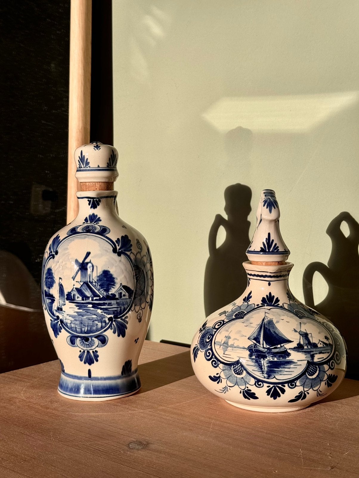 Delfts blauwe set (kruik en oliekannetje), Ophalen