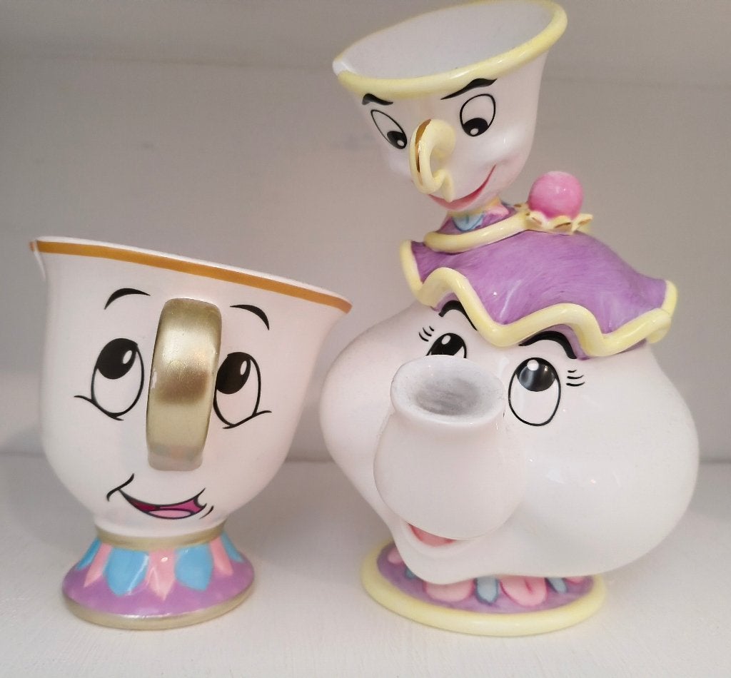 Disney theepot belle en de beest pots & chip, Verzamelen, Ophalen of Verzenden, Overige figuren, Zo goed als nieuw, Beeldje of Figuurtje