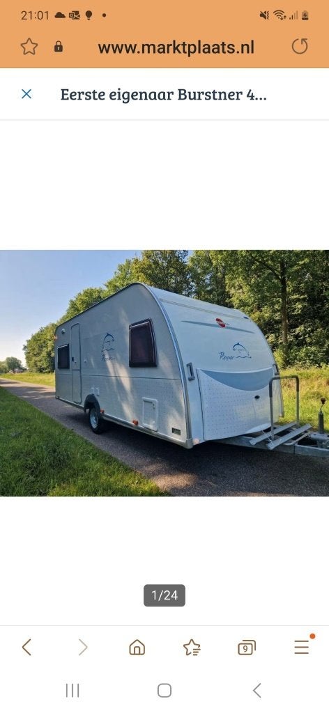 Bürstner Flipper 460 TS (voortent, luifel, fietsdrager), Rondzit, Frans bed, Bürstner, 5 tot 6 meter
