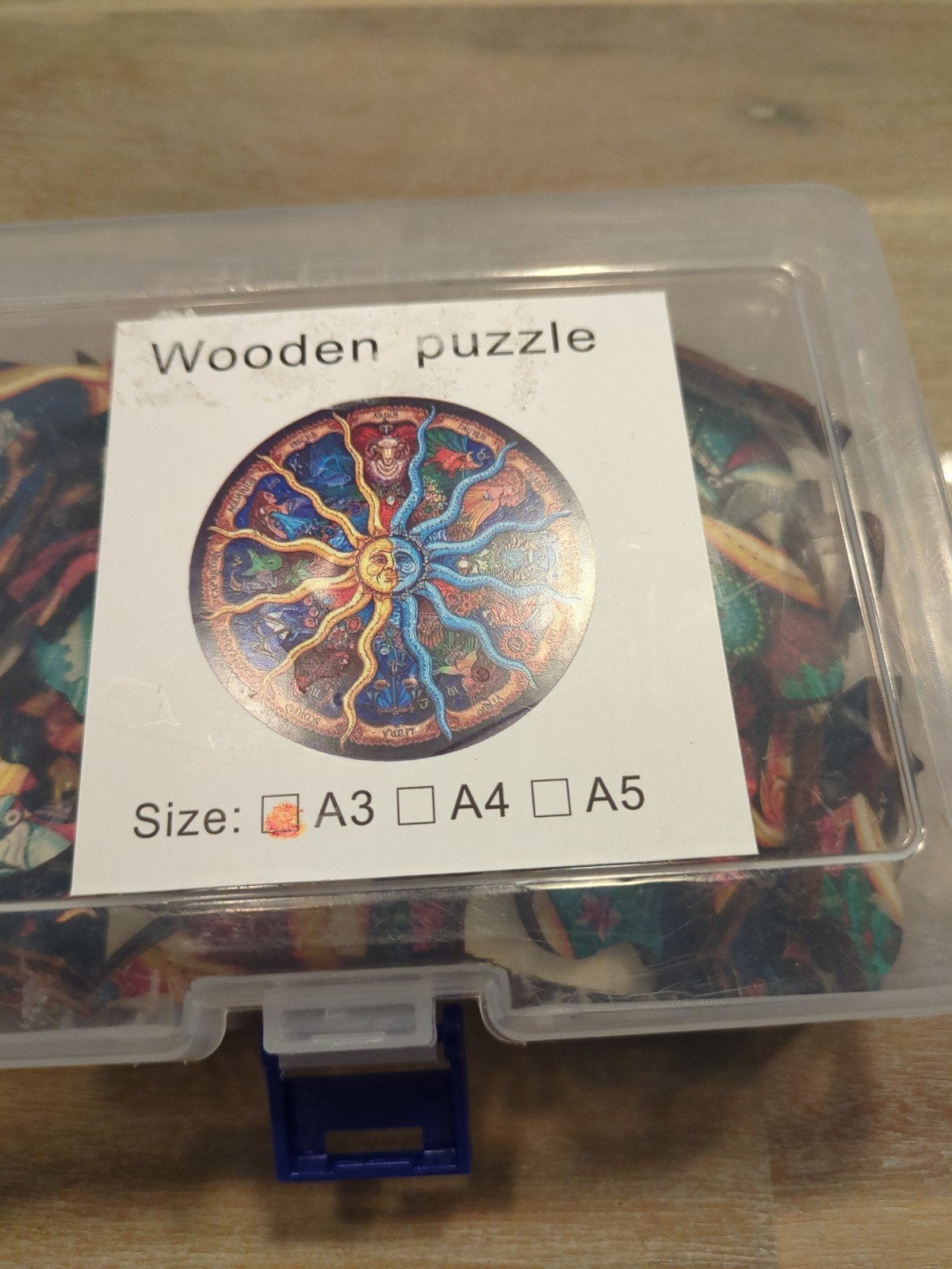 Houten puzzel sterrenbeelden rondje A3, Hobby en Vrije tijd, Denksport en Puzzels, Ophalen of Verzenden, Minder dan 500 stukjes