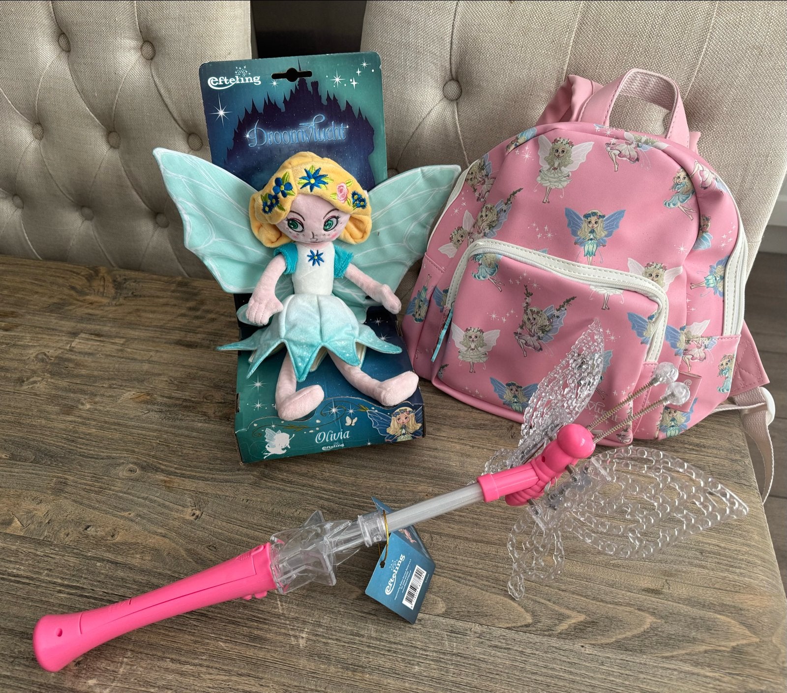 Efteling Droomvlucht set: rugzak, knuffel en toverstaf, Kinderen en Baby's, Ophalen of Verzenden, Nieuw, Meisje
