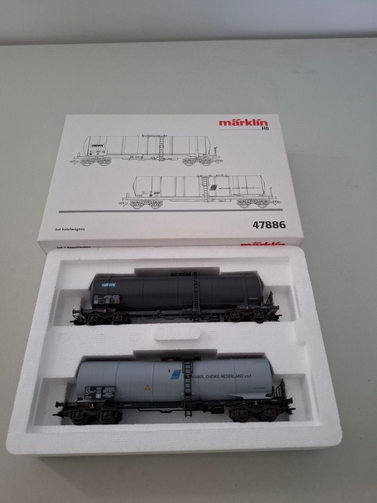 Marklin H0 47886 Set van twee ketelwagens van de NS, Wisselstroom, Wagon, Ophalen of Verzenden, Märklin