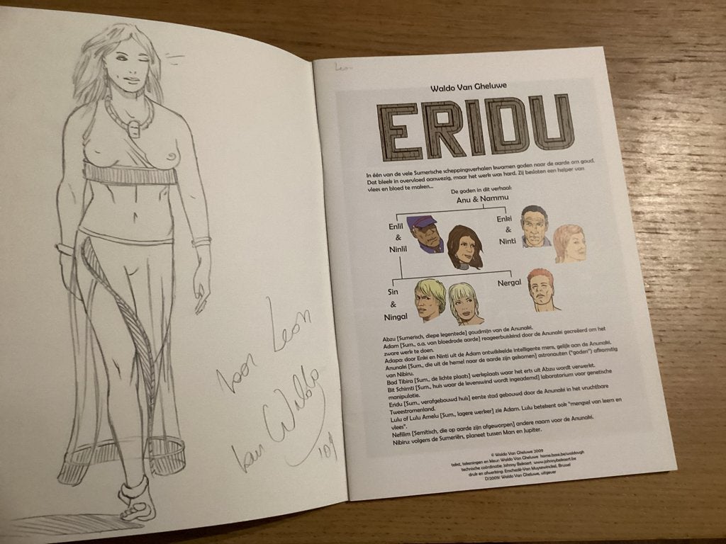 Waldo van Gheluwe - Eridu deel 1 (met grote dedicace), Eén stripboek, Ophalen of Verzenden, Zo goed als nieuw