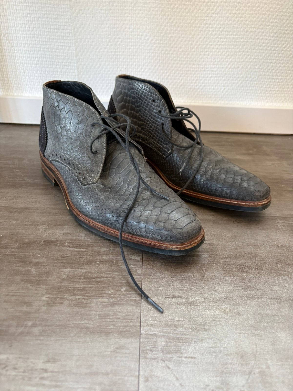 Nette Jens7en schoenen in een unieke blauw/grijze., Kleding | Heren, Schoenen, Ophalen of Verzenden, Zo goed als nieuw, Blauw