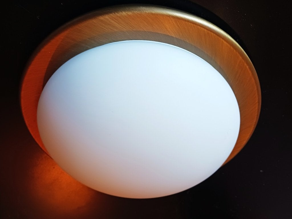 Vintage Steinhauer Geborstelde Plafonniere / Jaren 80 - 90, Plafondlamp, Glas, Mid-century modern, Steinhauer