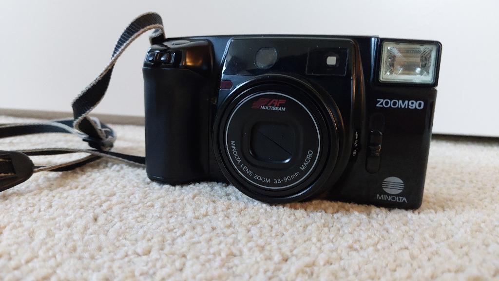 Minolta ZOOM90 Multibeam, Ophalen of Verzenden, Gebruikt, Spiegelreflex, Canon