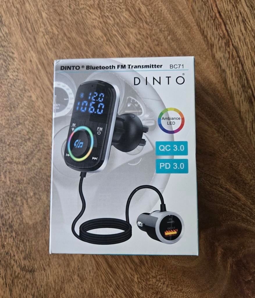 Dinto Bluetooth FM Transmitter BC71 - Nieuwstaat, Ophalen of Verzenden, Nieuw