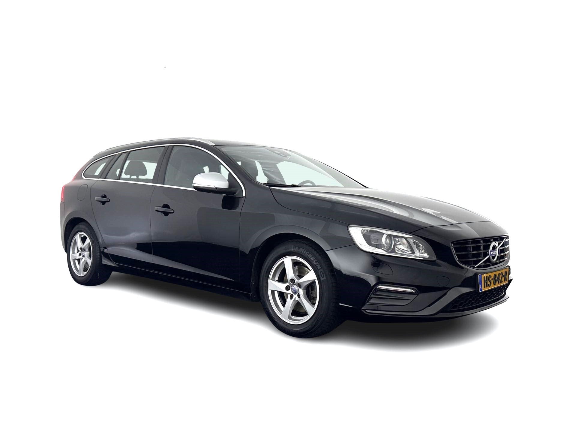Volvo V60 2.0 D4 R-Design Business Aut *LEATHER-MICROFIBRE |, Auto's, Voorwielaandrijving, 1969 cc, Leder en Stof, Zwart