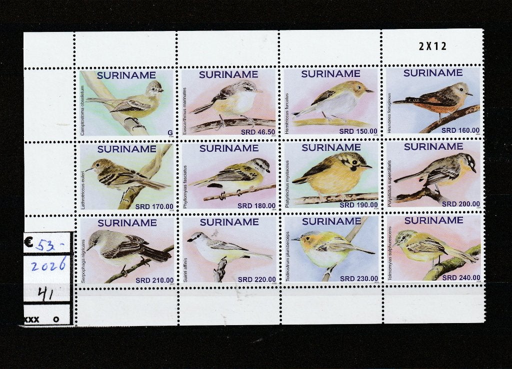 VOGELS-41-SURINAME-2026-PF-KOOPJE, Verzenden, Postfris, Dier of Natuur