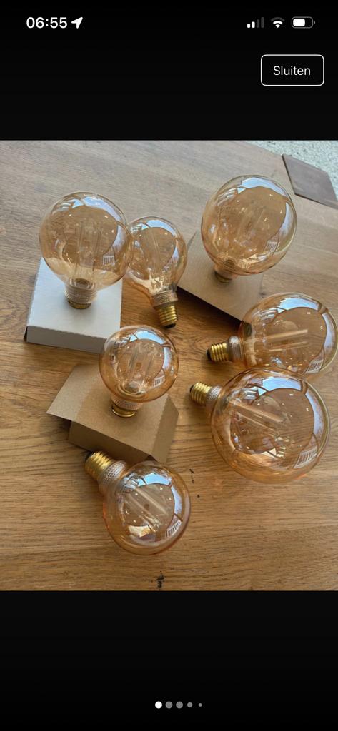 ETH Flame Globe lampen 1-2-3 dimmer, Huis en Inrichting, Lampen | Losse lampen, Ophalen of Verzenden, Zo goed als nieuw, E27 (groot)