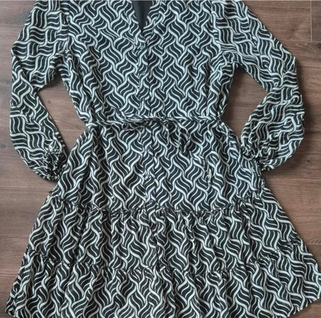 Leuke blousejurk (ms mode) maat L, Zwart, Maat 42/44 (L), Ophalen of Verzenden, Zo goed als nieuw