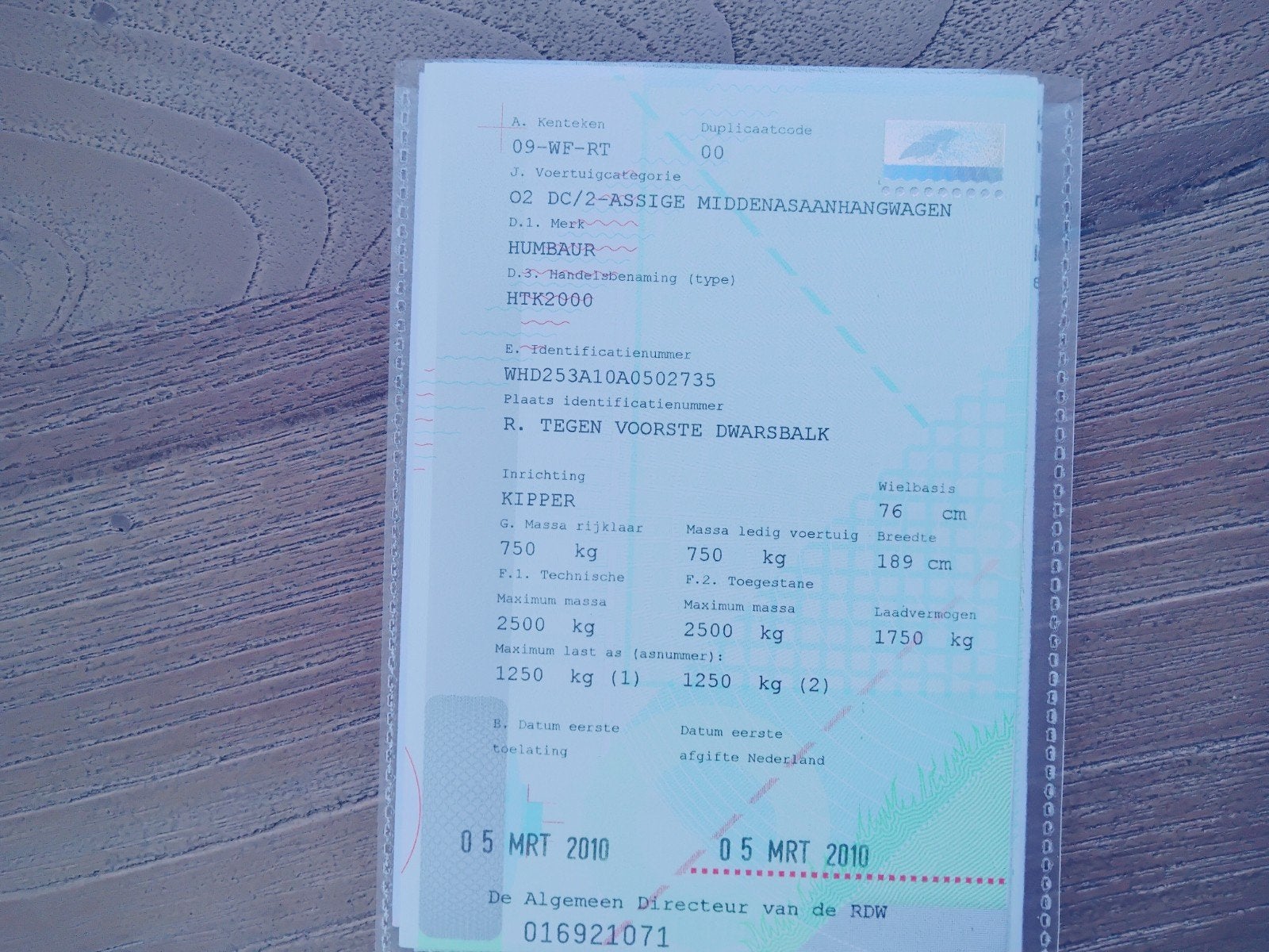 te koop tandemasser kiep aanhanger, Ophalen