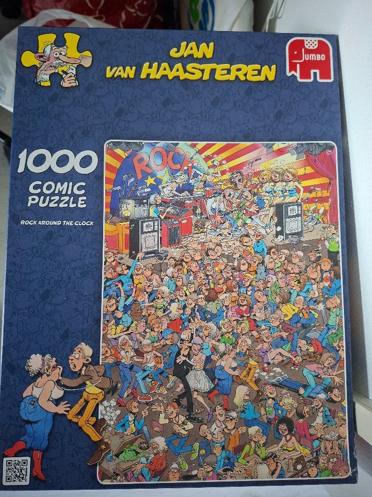 Jan van Haasteren Rock around the clock 1000 stukjes, Ophalen of Verzenden, 500 t/m 1500 stukjes, Zo goed als nieuw, Legpuzzel